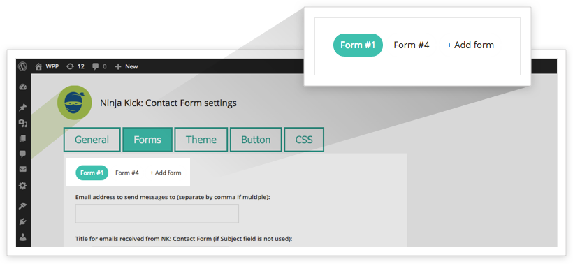Form ID is on the labels below Tabs